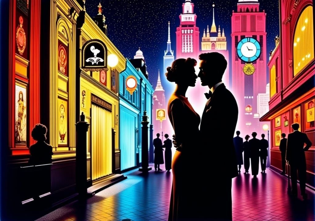 Bohemian Couple in German Expressionist Autochrome Photo