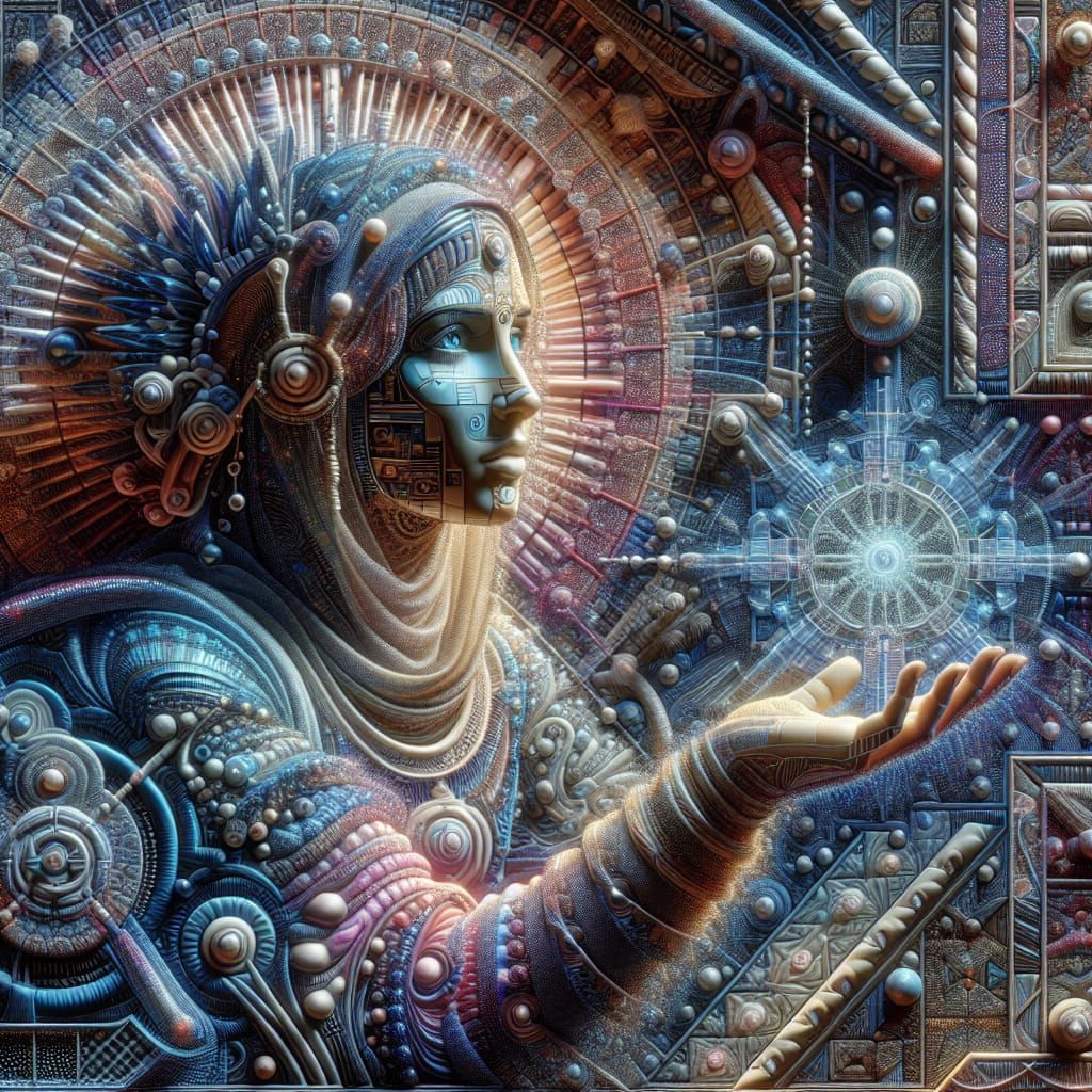 Futurist Seraglio: Opalescent Vision in 3D