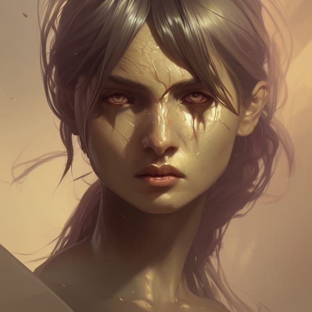 Monster Slayer Portrait in Hyperdetailed Style