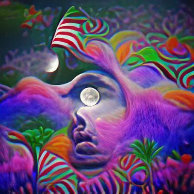 Psychedelic Dreamer in Moonlight