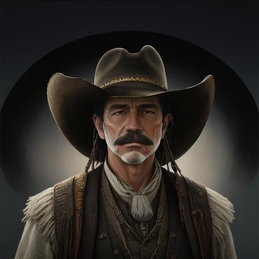 cowboy buster scruggs with mustache,