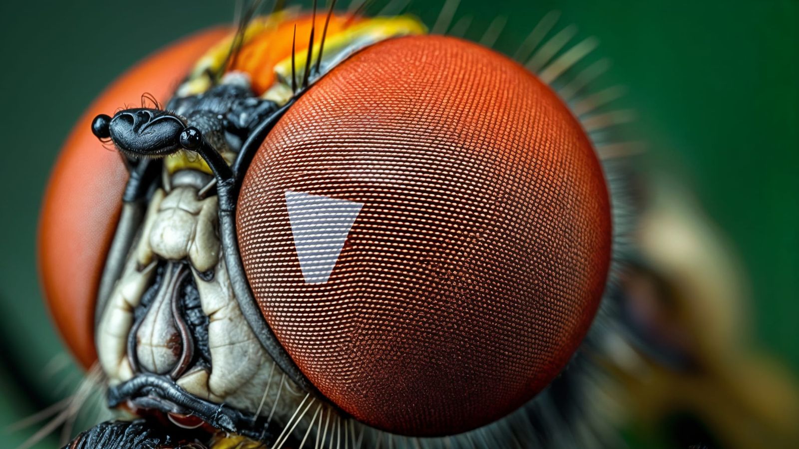 Detailed Macro View of a Fly's Eye