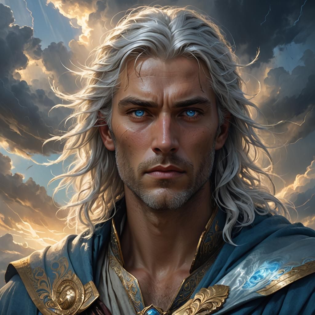 Wind God Portrait in Digital Matte Painting Style