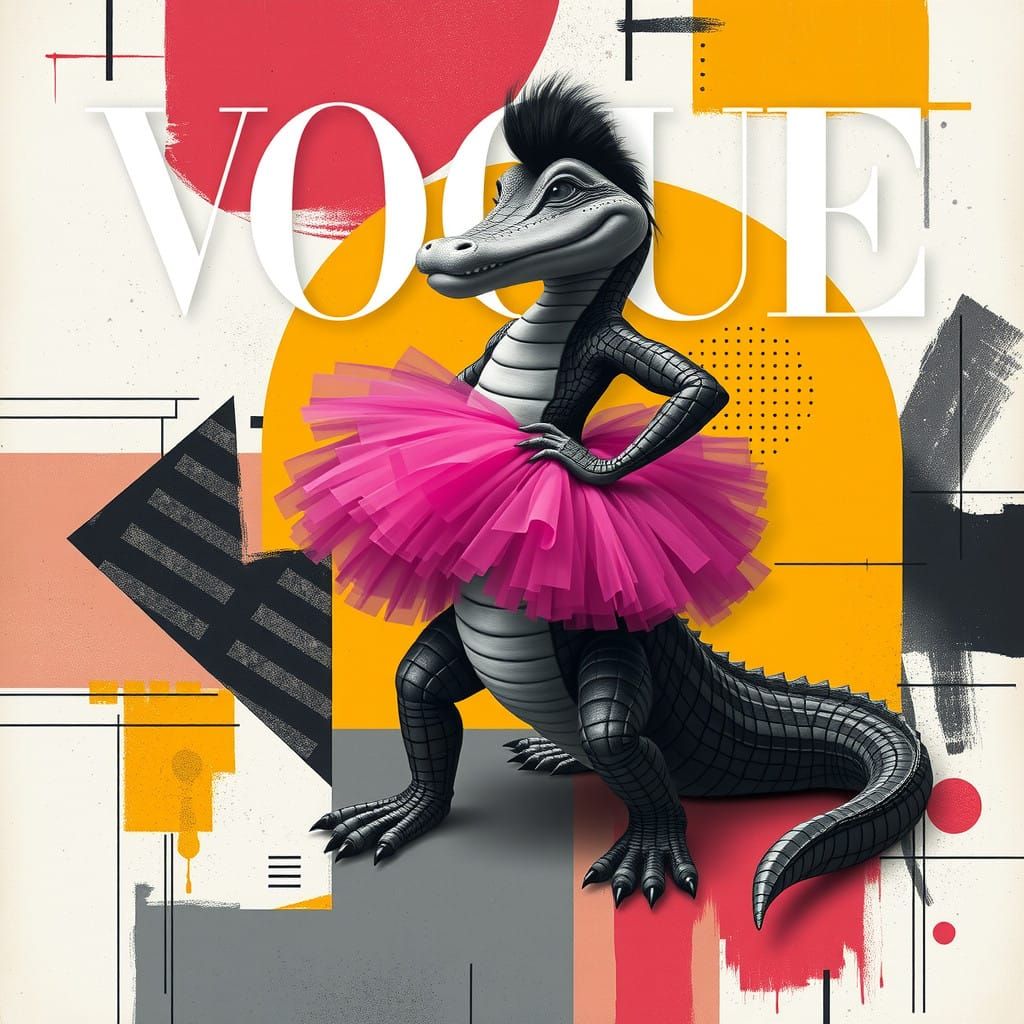 Hyperrealistic Alligator Struts Vogue Cover Look