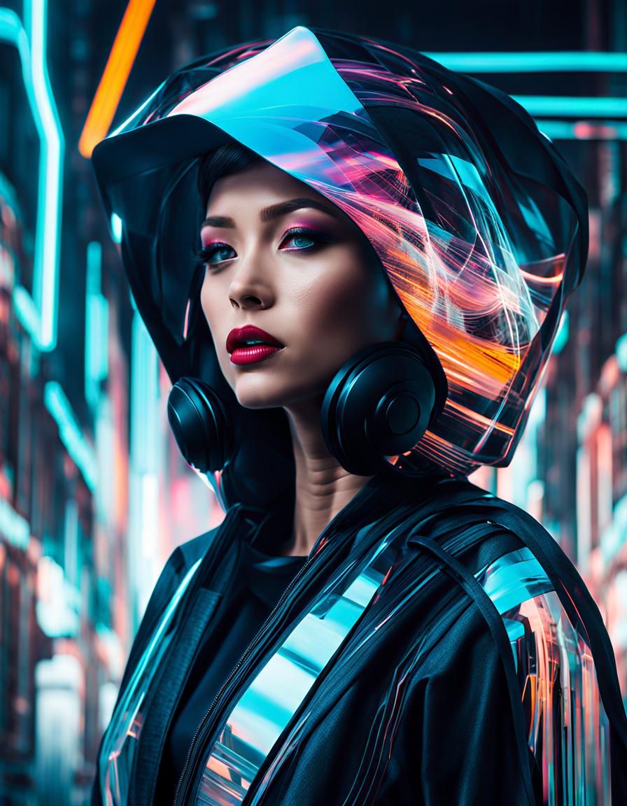 cyber goth with helmet