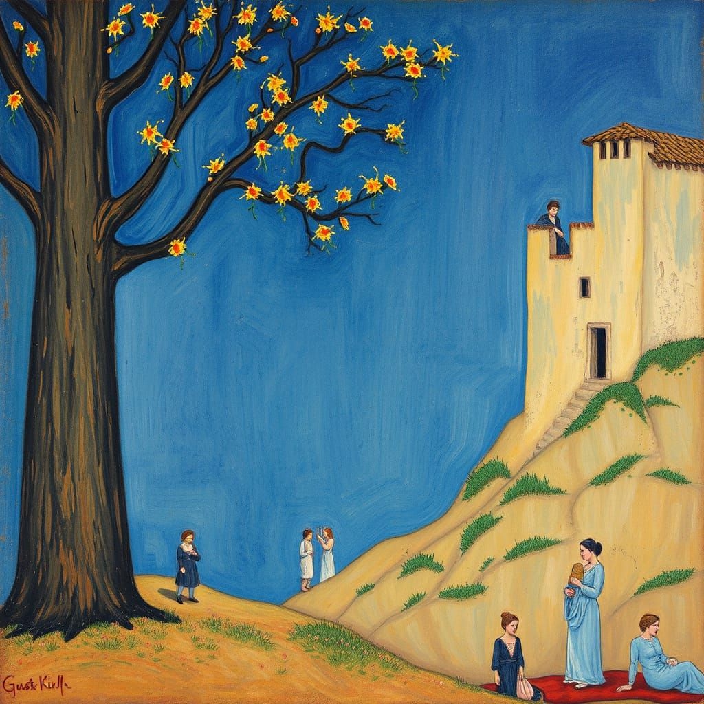 Artwork in the Style of Gustav Klimt