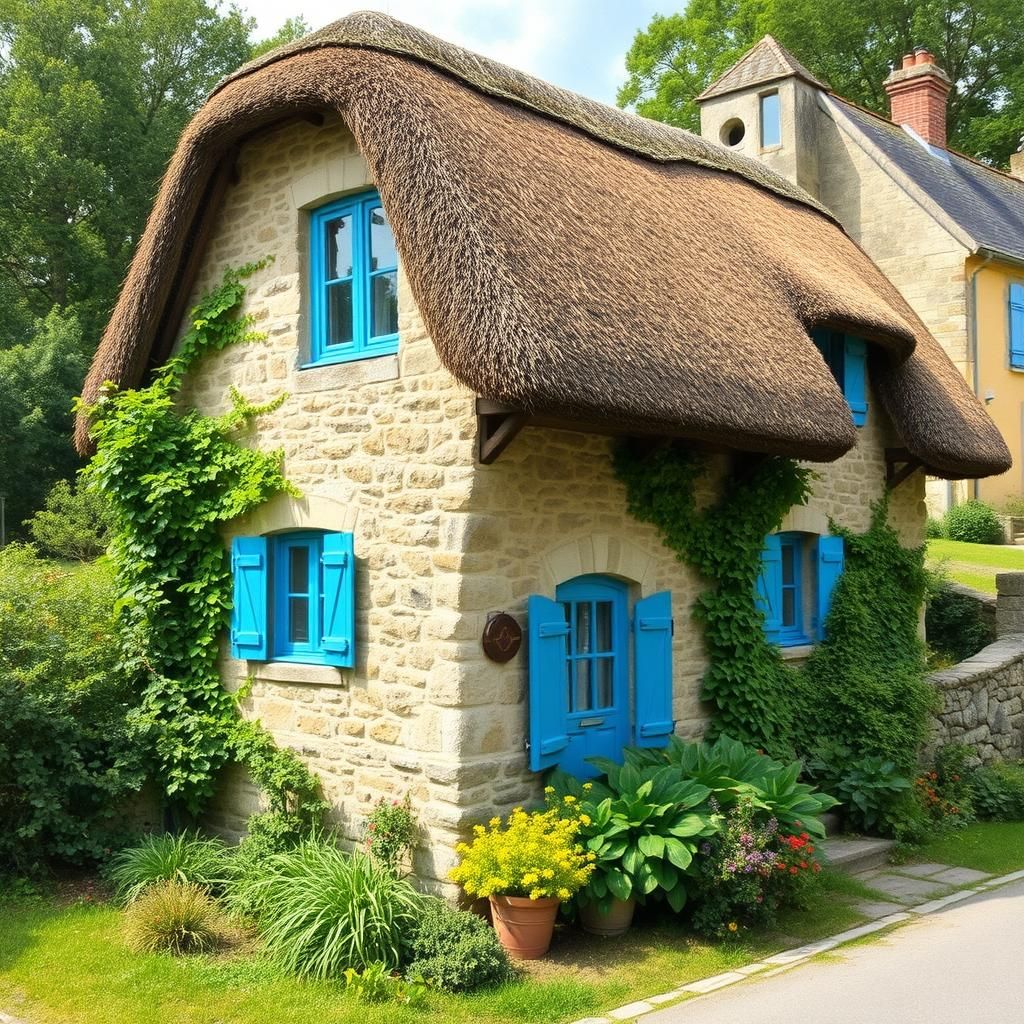 Charming Stone Cottage in Brittany: Impressionist Style