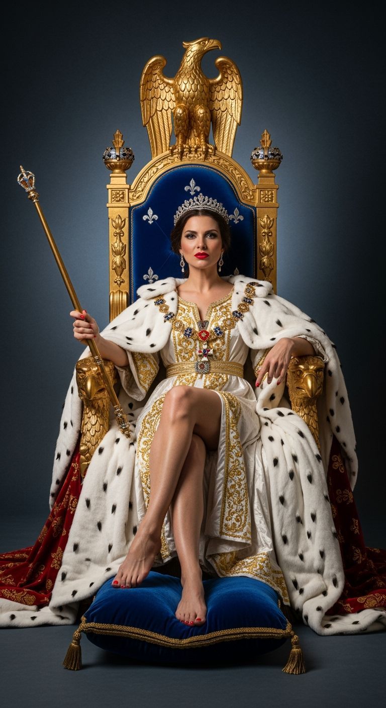 Empress on Golden Throne, Baroque Photography Style