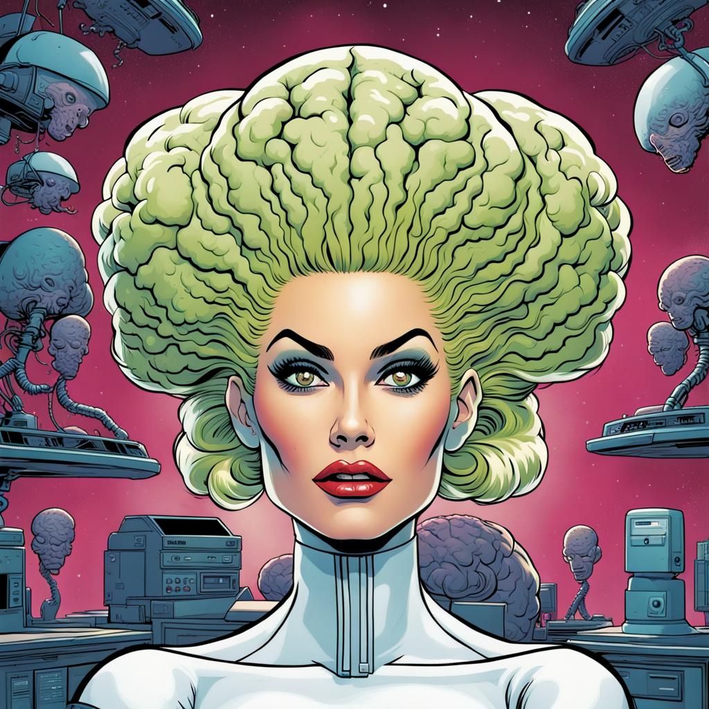 Celebrity Portrait in Mars Attacks Comic Book Style