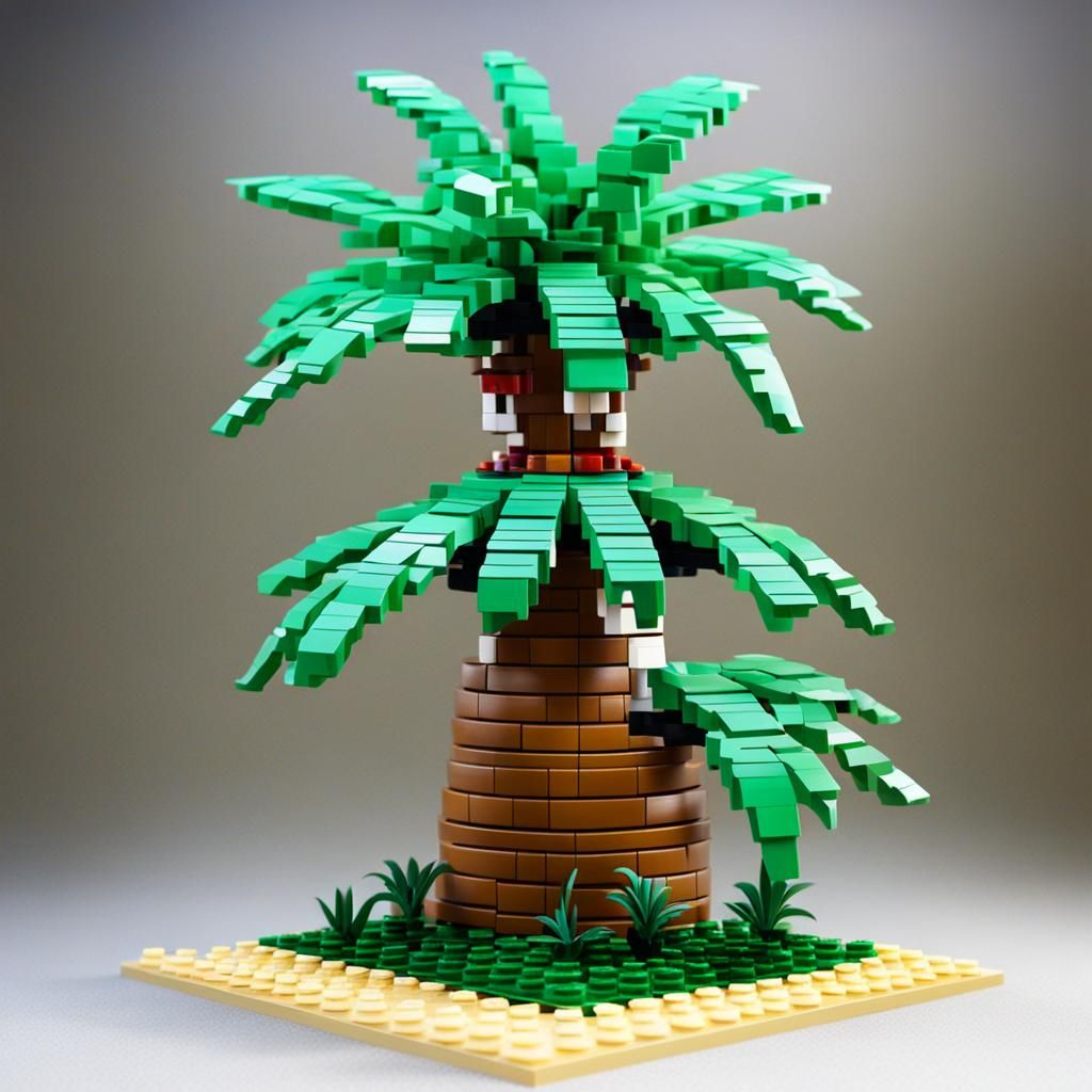 Exeggutor Pokemon as a Lego Construction