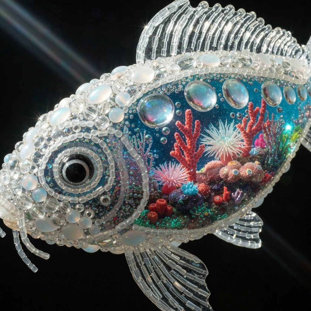 Translucent Koi Sculpture Reveals Coral Reef World