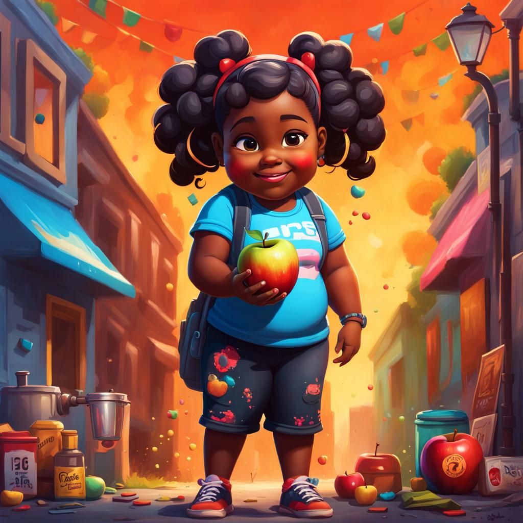 Girl Celebrates Teacher's Day in Graffiti Art Style