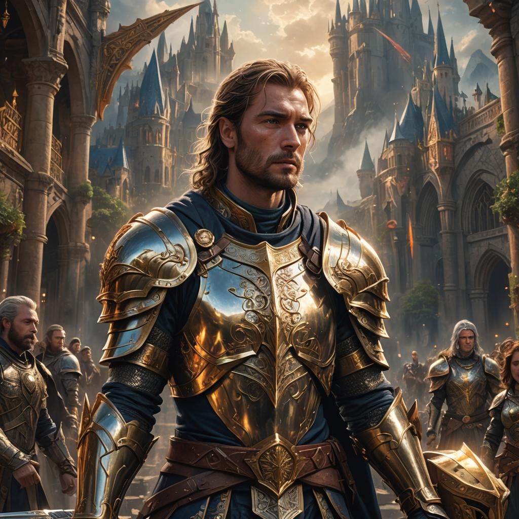 Epic Portrait of a Magical Paladin