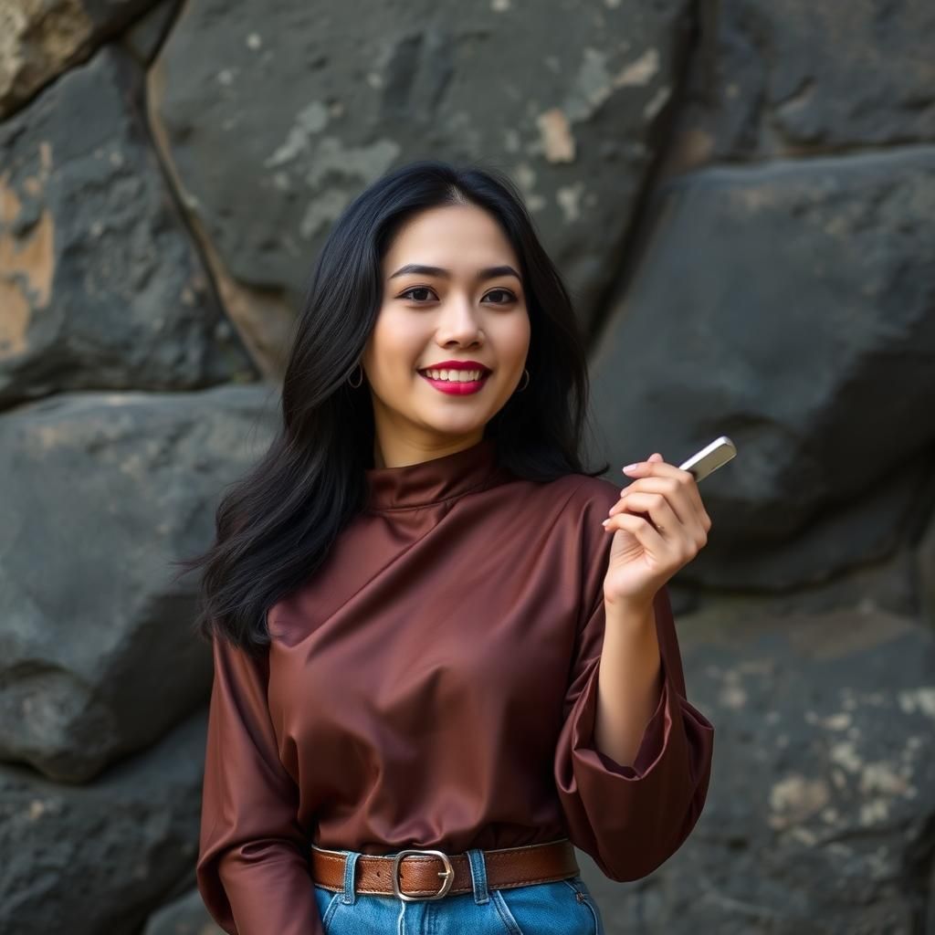 Woman with Sword and Glasses, Layered Effects