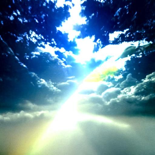 Heavenly Sunshine Beams Through Divine Clouds