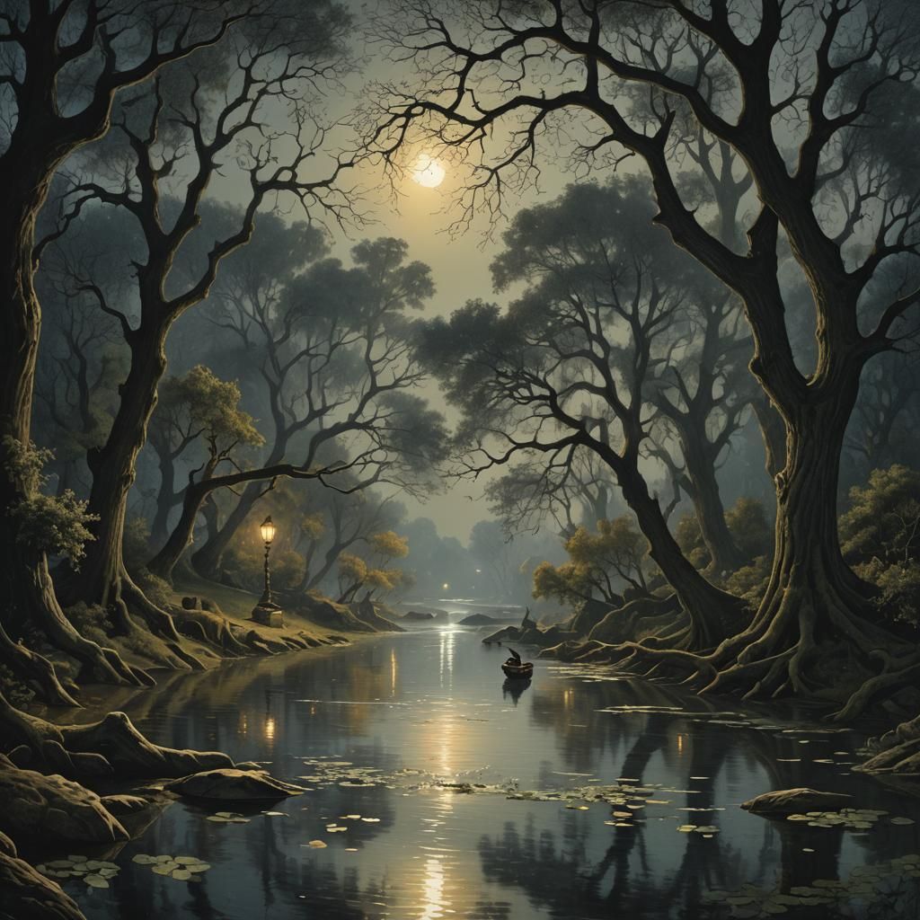 Enchanted Summer Night by the River