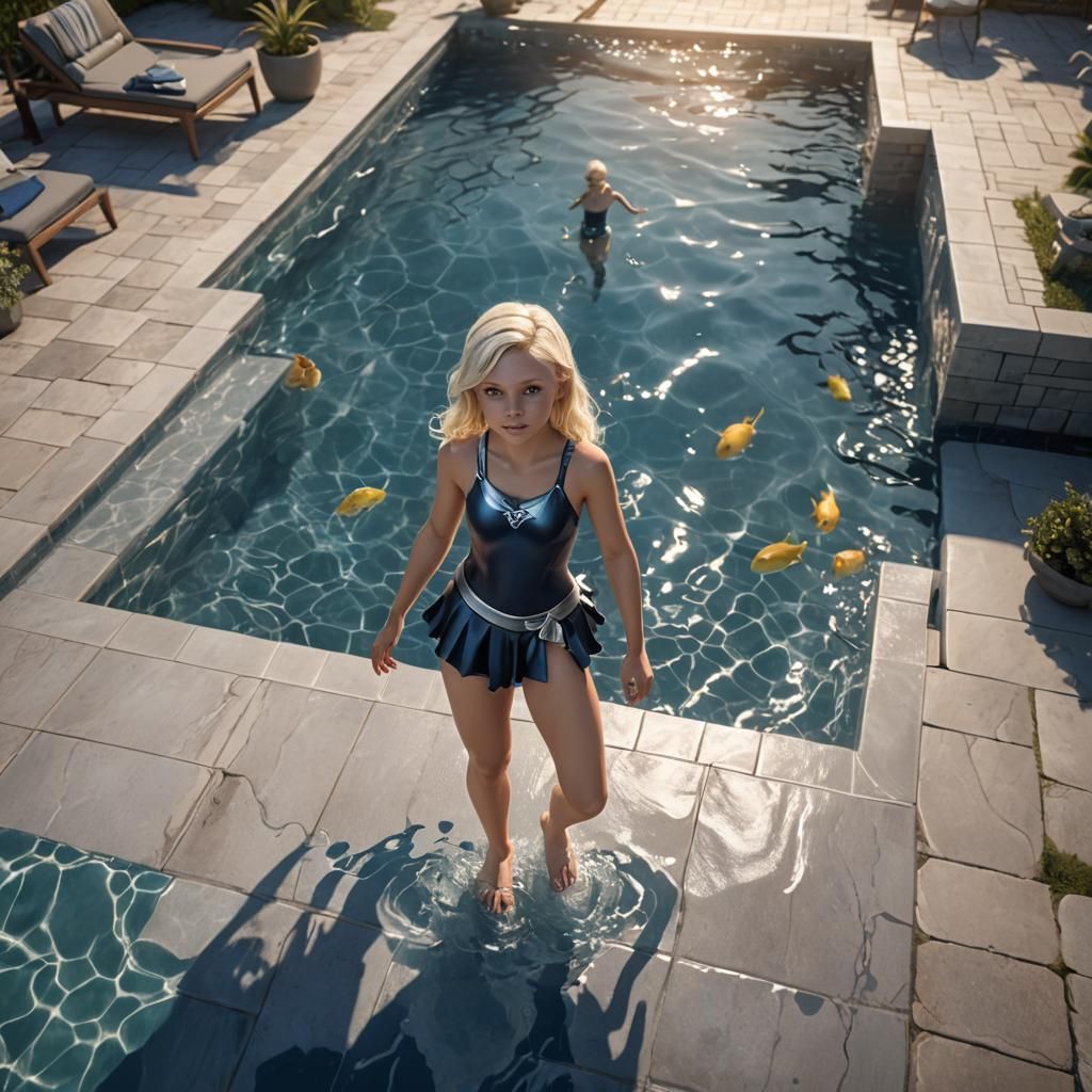 Girl in Silver Swimsuit: Fantasy Concept Art