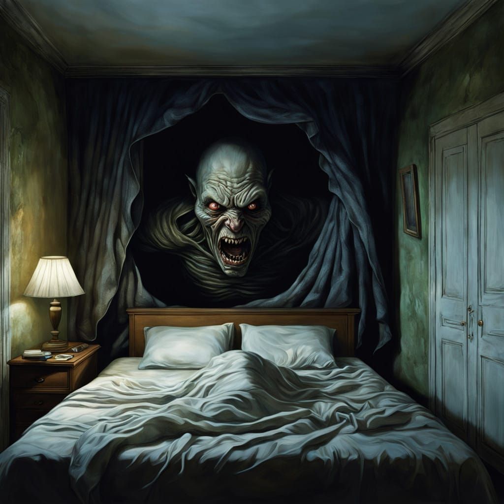 Sleep Paralysis Demon Emerges from Closet in Chilling Photor...