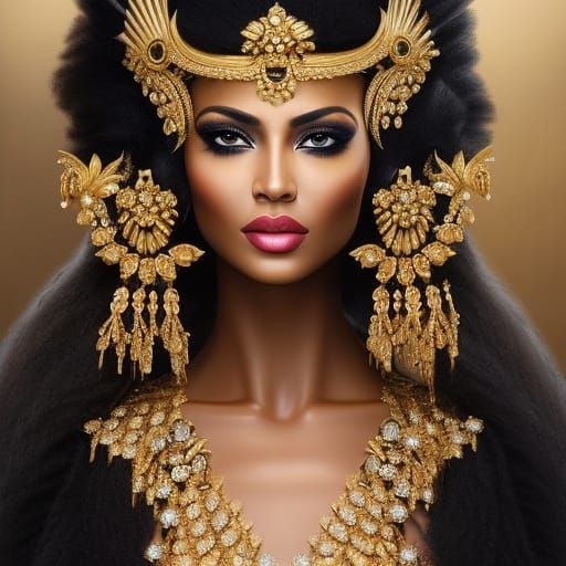 Golden Goddess with Sword and Crown