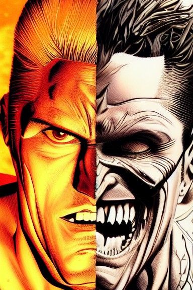 Sinister Batman in Hyper-Detailed Comic Art Style