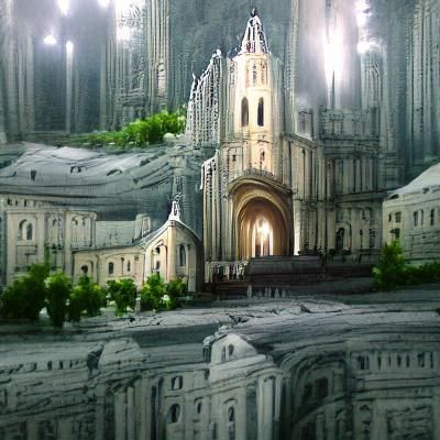 Detailed Matte Painting of a Cathedral