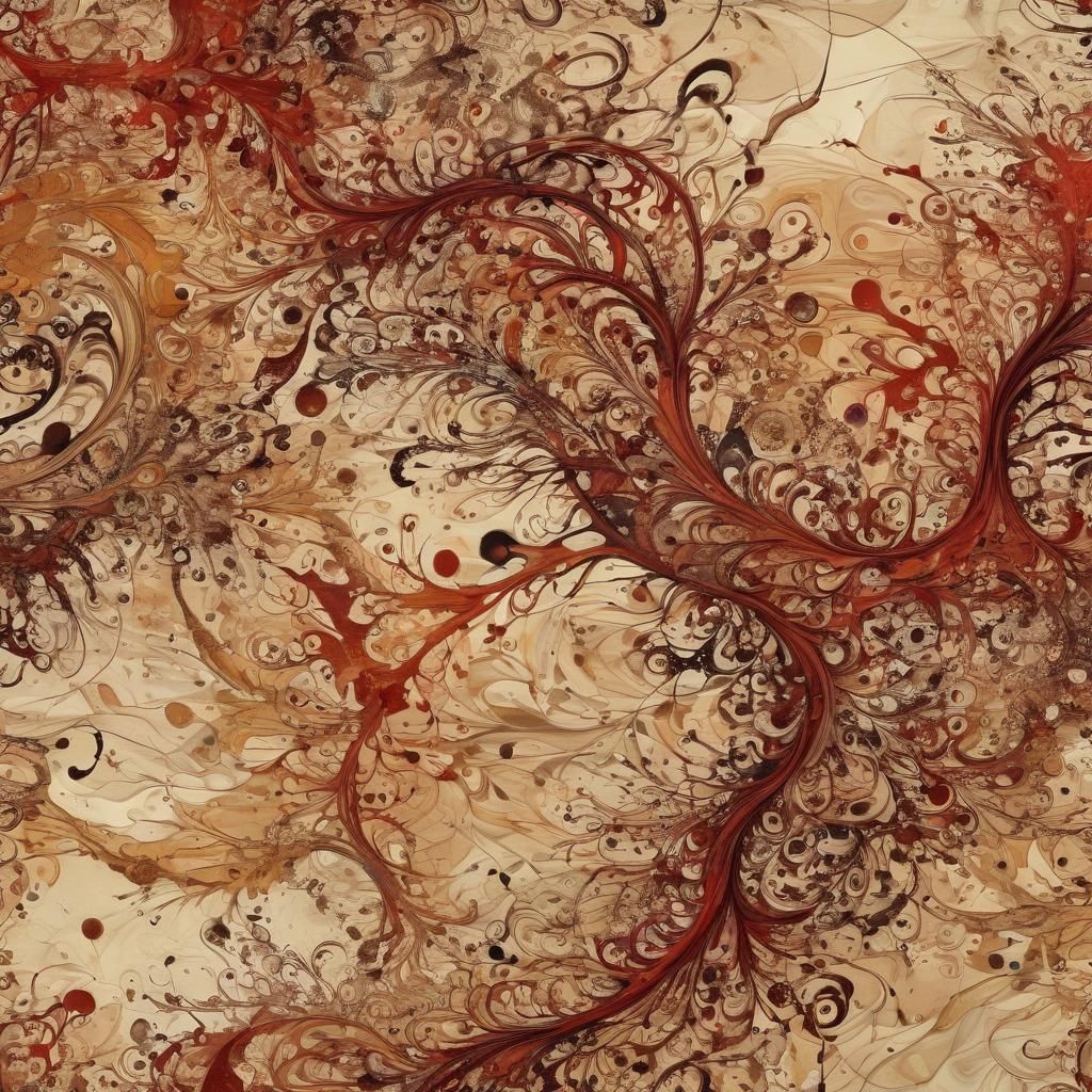 Vibrant Abstract Art on Ancient Scroll Parchment