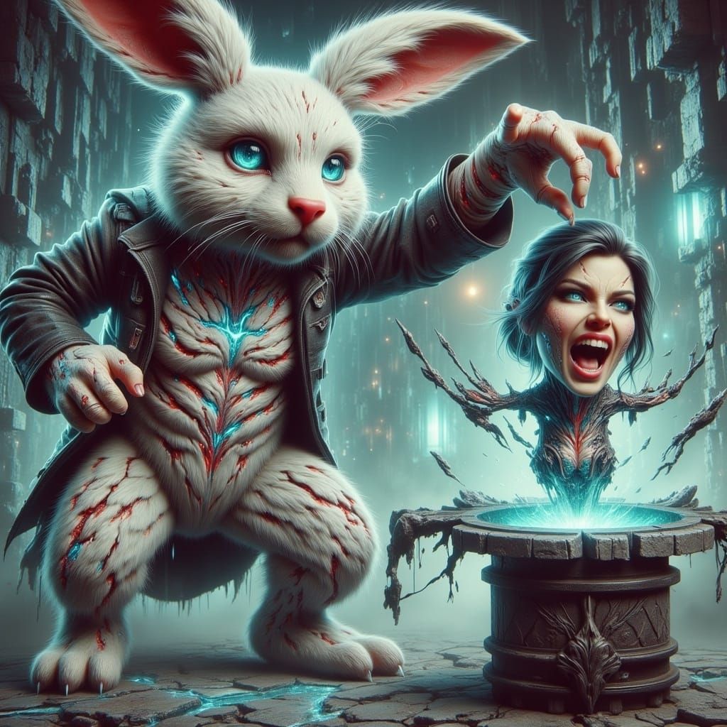 Ominous Landscape in Dark Cyberpunk Style