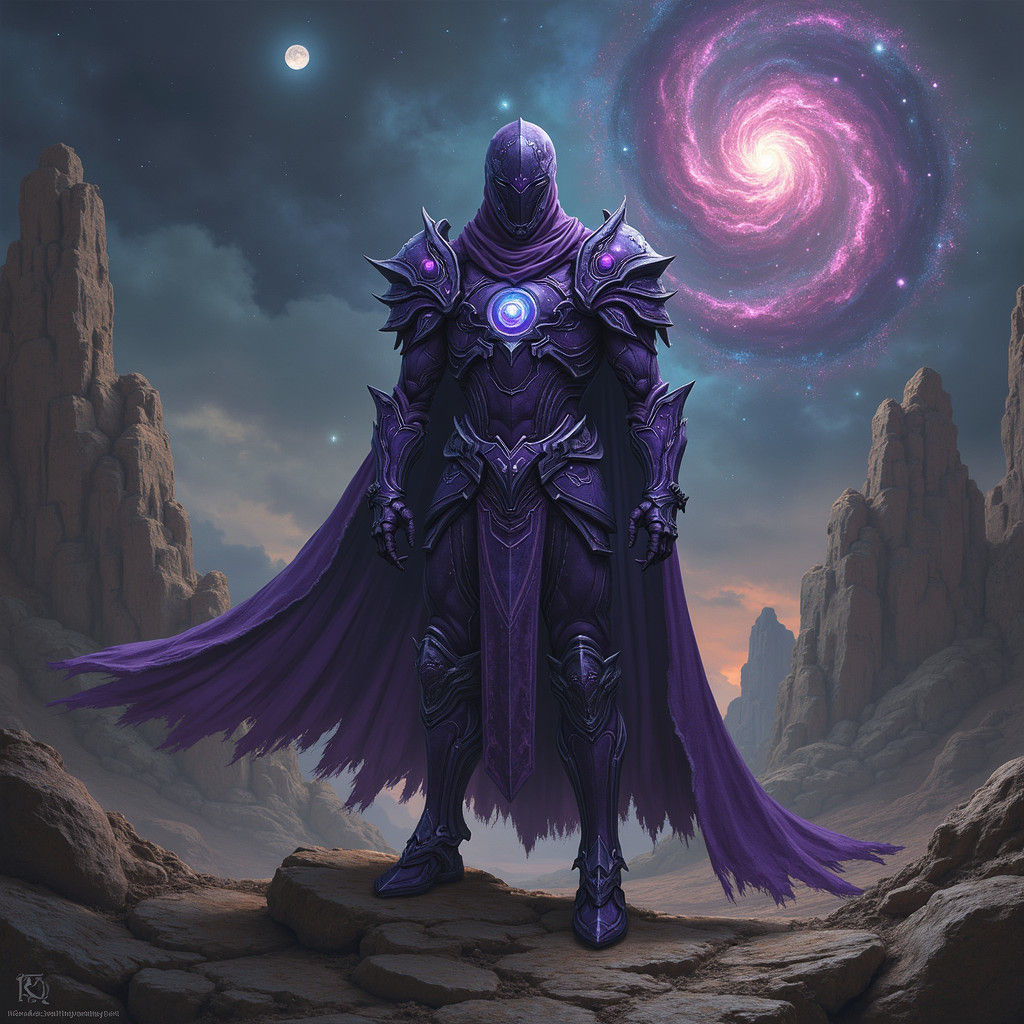 Warrior of the Dark Abyss in Epic Cyberpunk Style