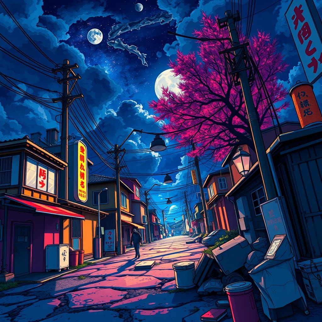 Dynamic Anime Scene in Cel-Shaded Style with Bold Lines and ...