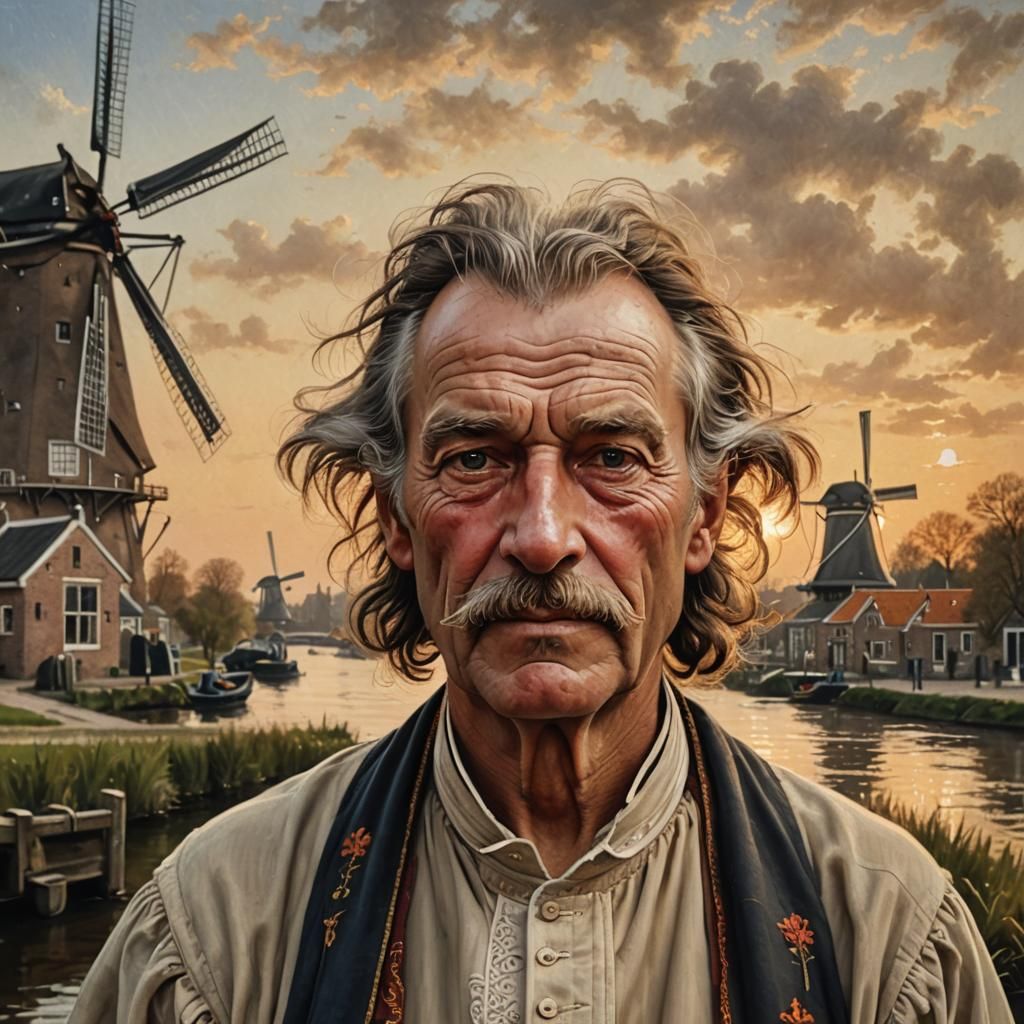 Realistic Dutch Portrait of Gerrit Aleman, Matte Painting