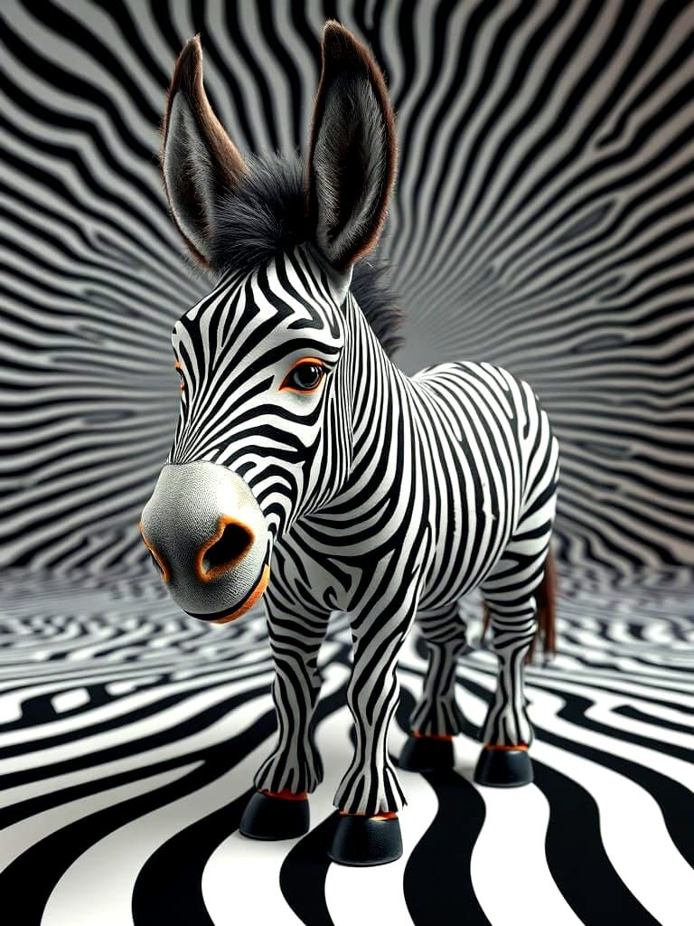 OP art 3D wonky donkey