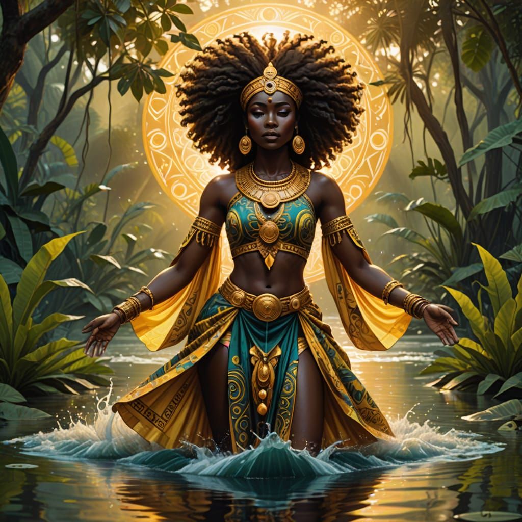 Vibrant Afro-Caribbean Goddess of the River
