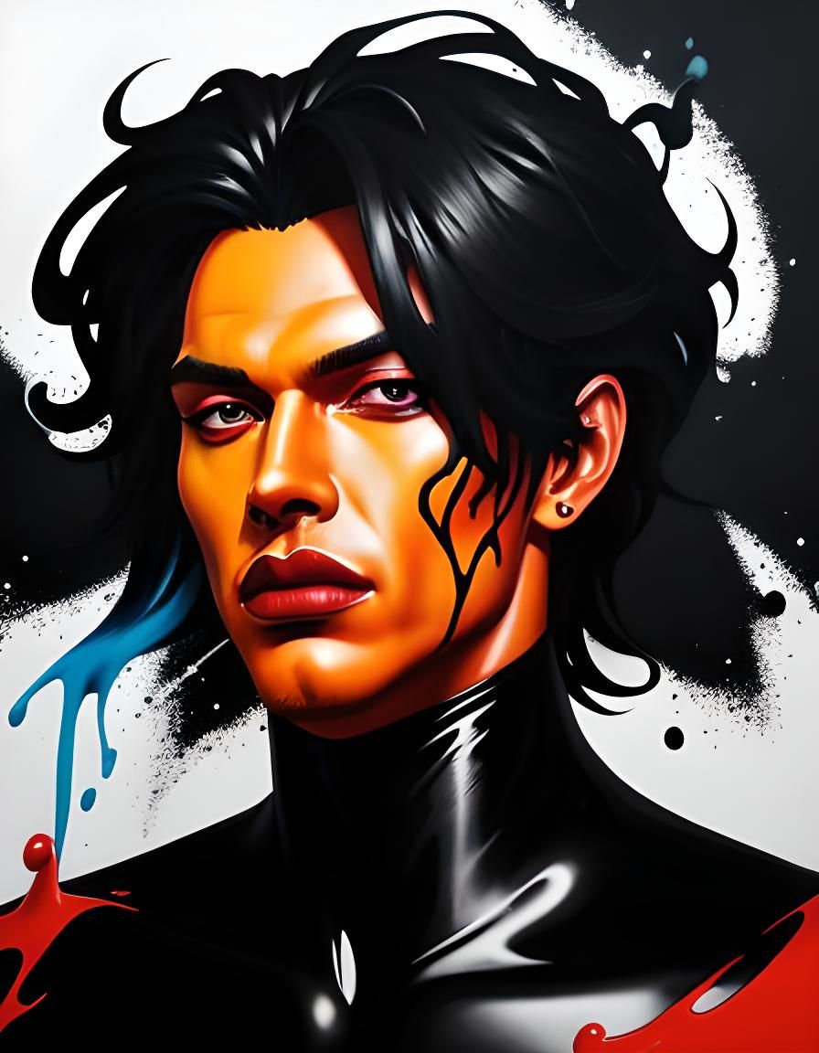 Extreme Close-up of Disembodied Red Lips in Graffiti Style