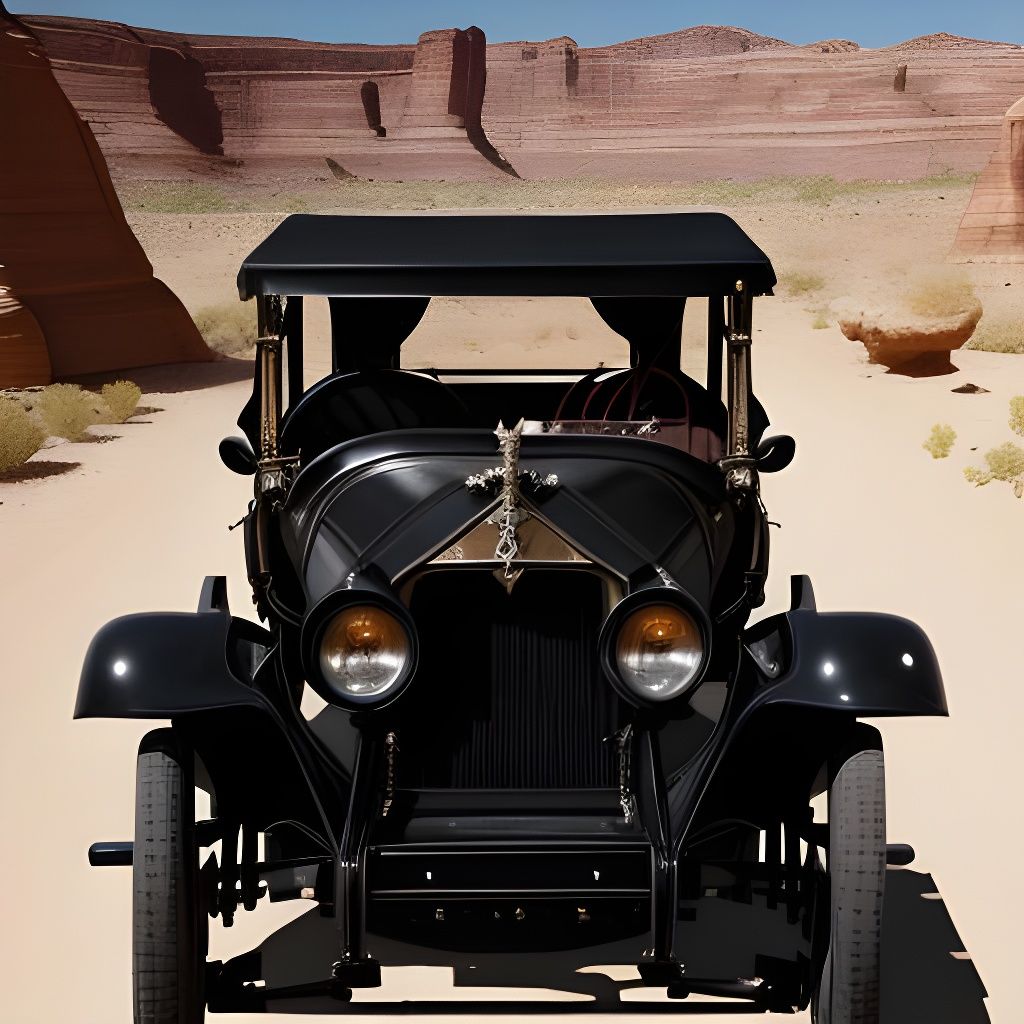 Gothic 1890s Car in Desert Canyon