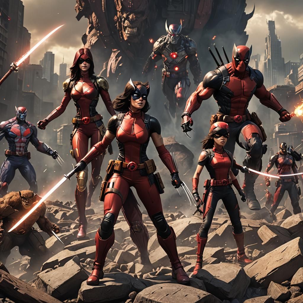 Marvel Heroes Team Up: Detailed Matte Painting