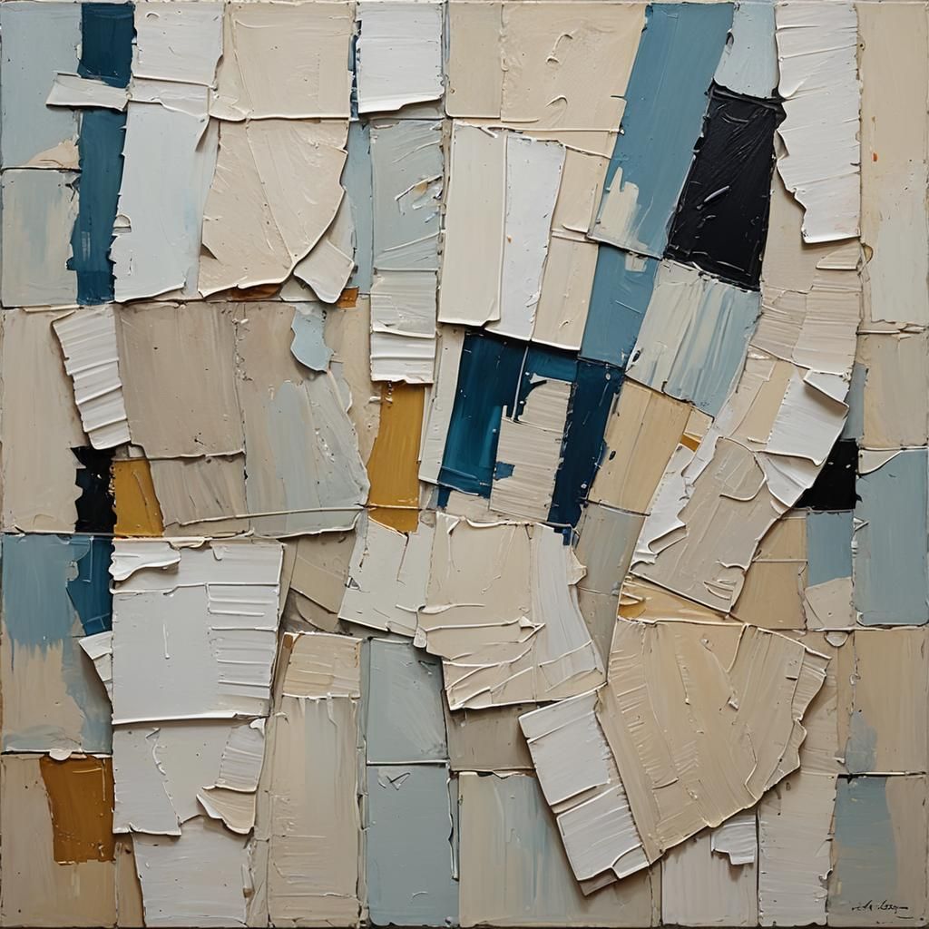 Minimalist Abstract: Torn Shapes in Modern Art Style