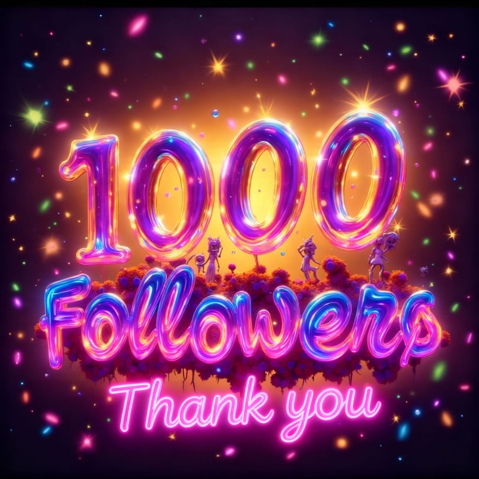 Celebrate 1,000 Followers With A Special Thank You Image