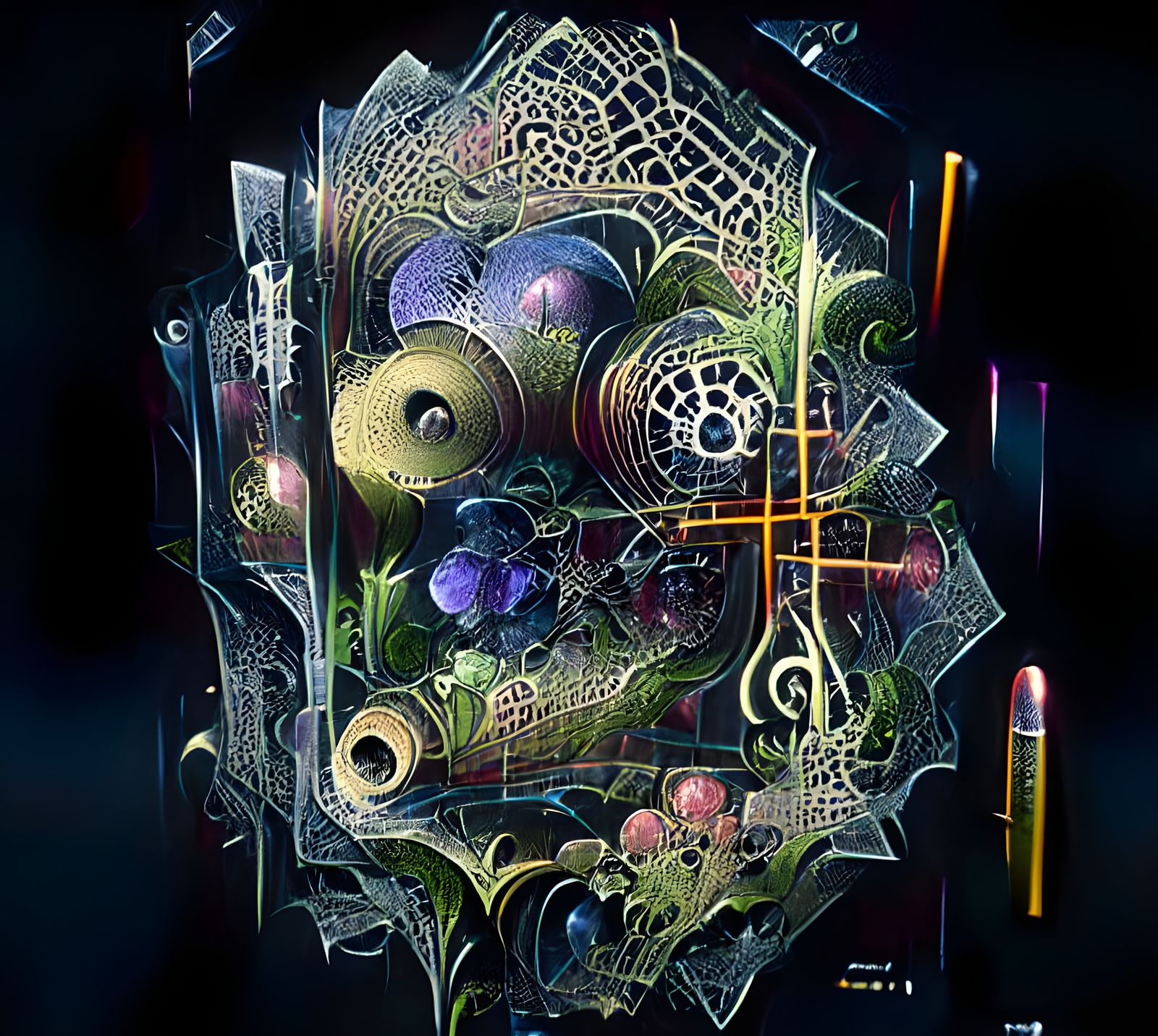 Jigsaw Music Graphic Score in Stained Glass Style