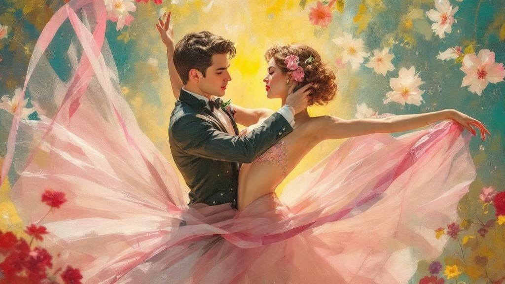 Ballet Dancer in Hyperreal Impasto Style