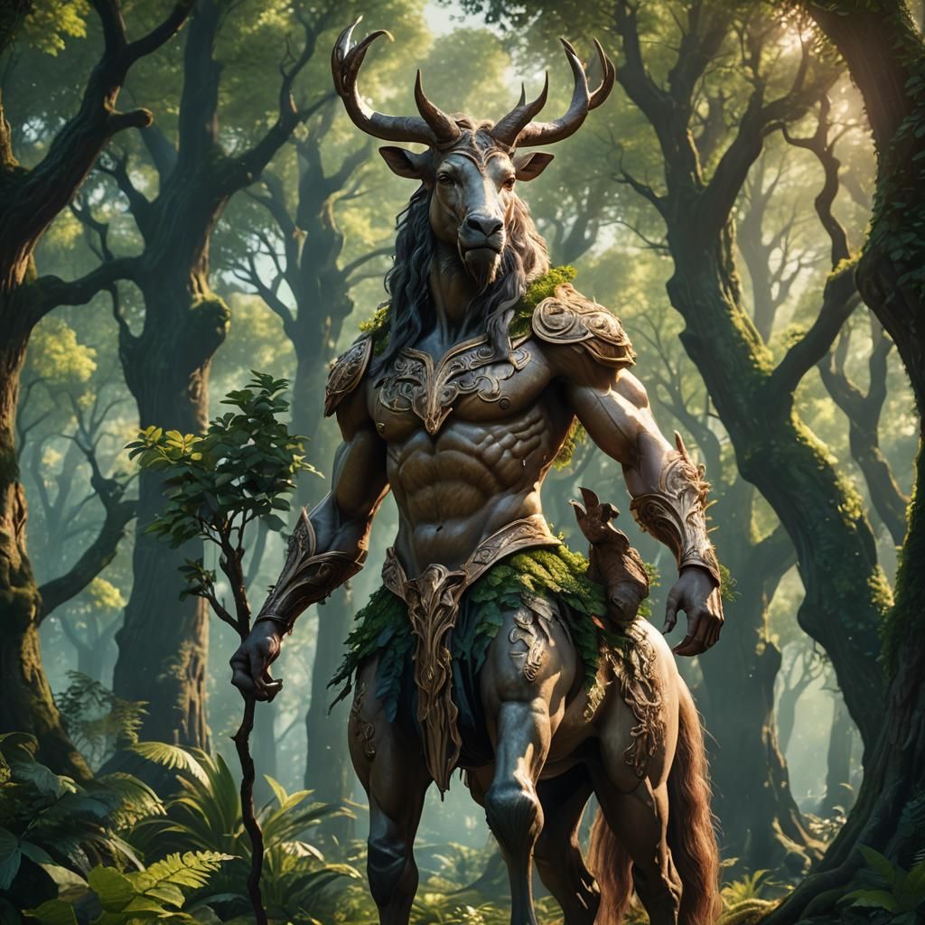 Proud Centaur in Lush Mystical Forest