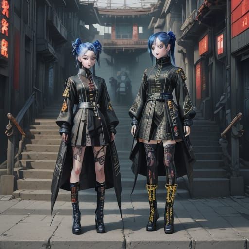 Cyberpunk Goddesses in 3D Anime Art Style