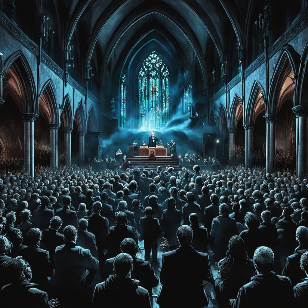 Dramatic Gothic Church Service Interrupted by Alien Invasion