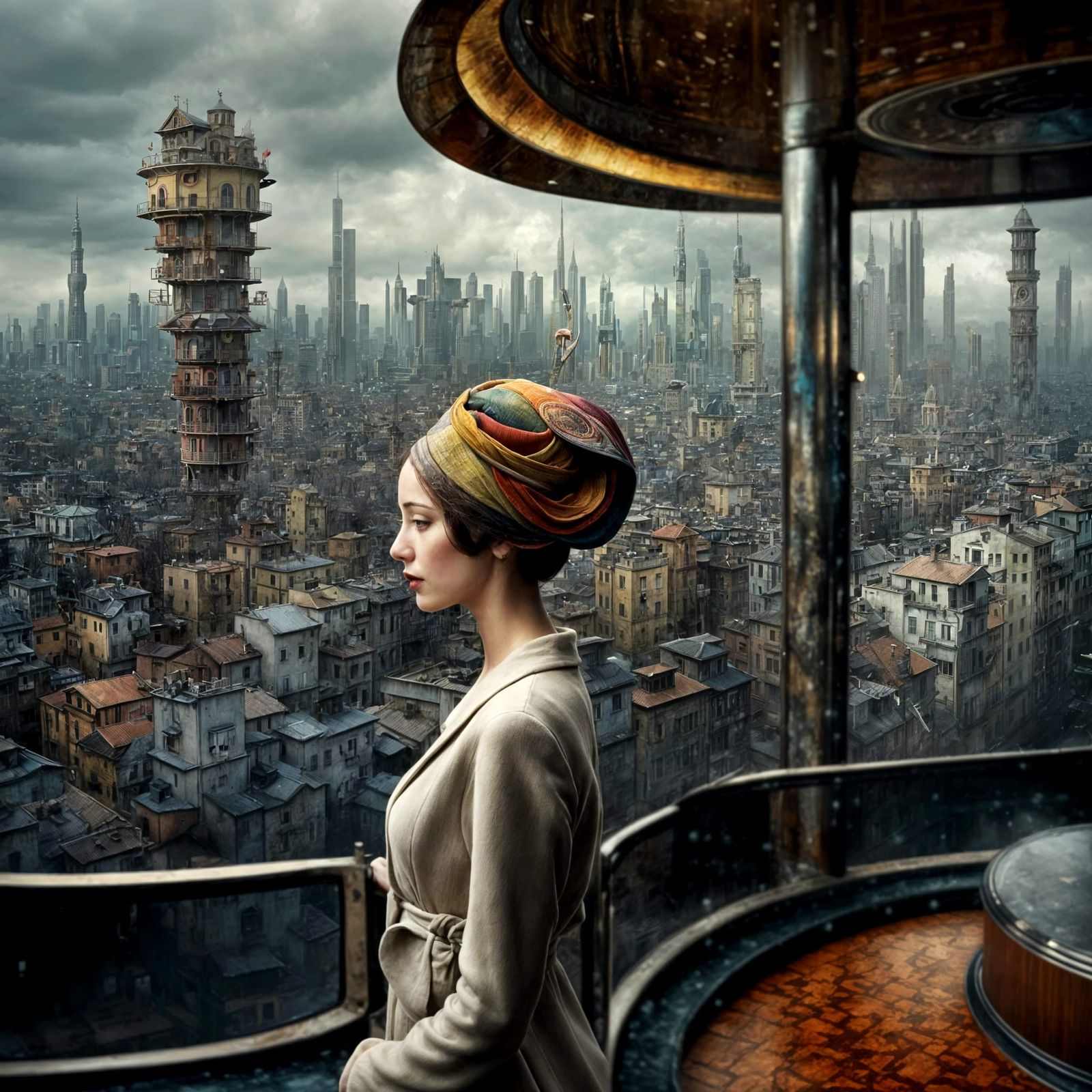 Polychromatic Cityscape: Abstract Blending in Matte Painting