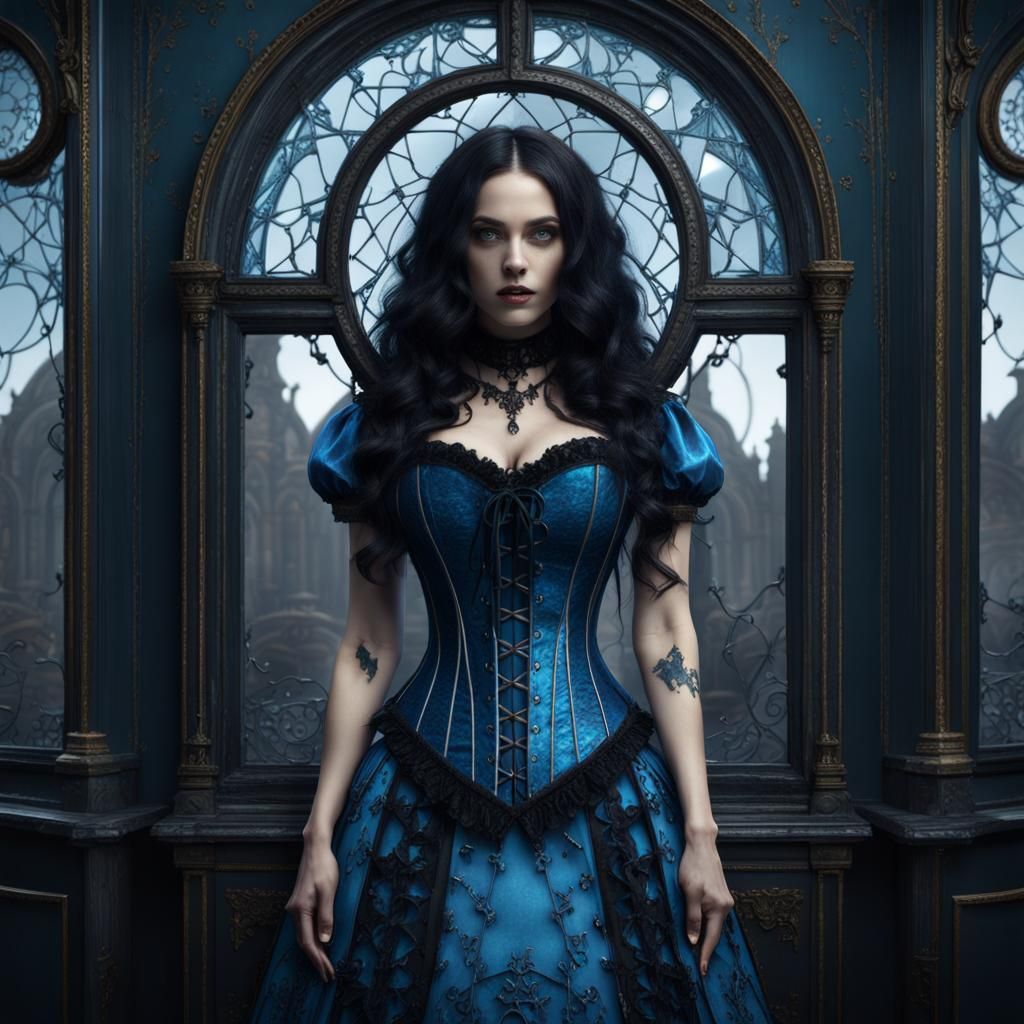 Alice in a Gothic Mirror, Digital Matte Painting