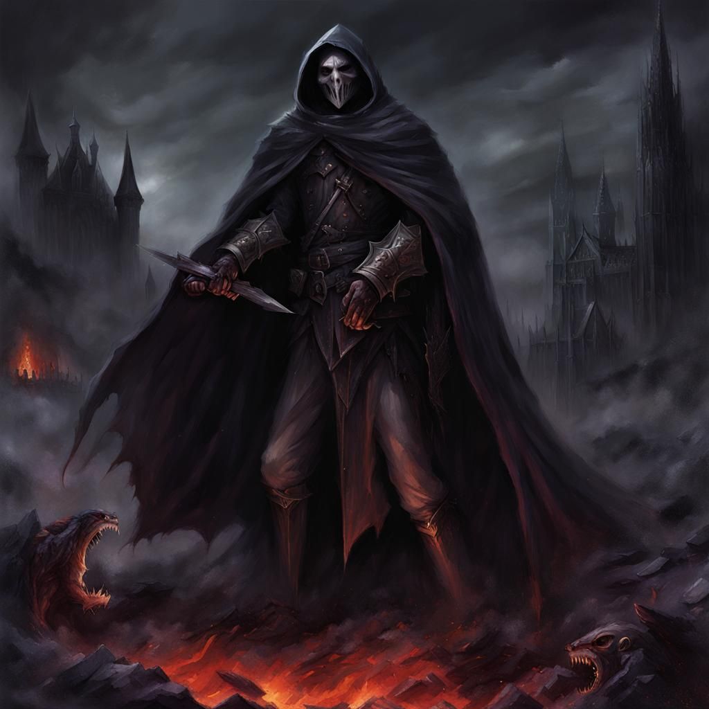 Grimdark Scene in Dark Fantasy Style