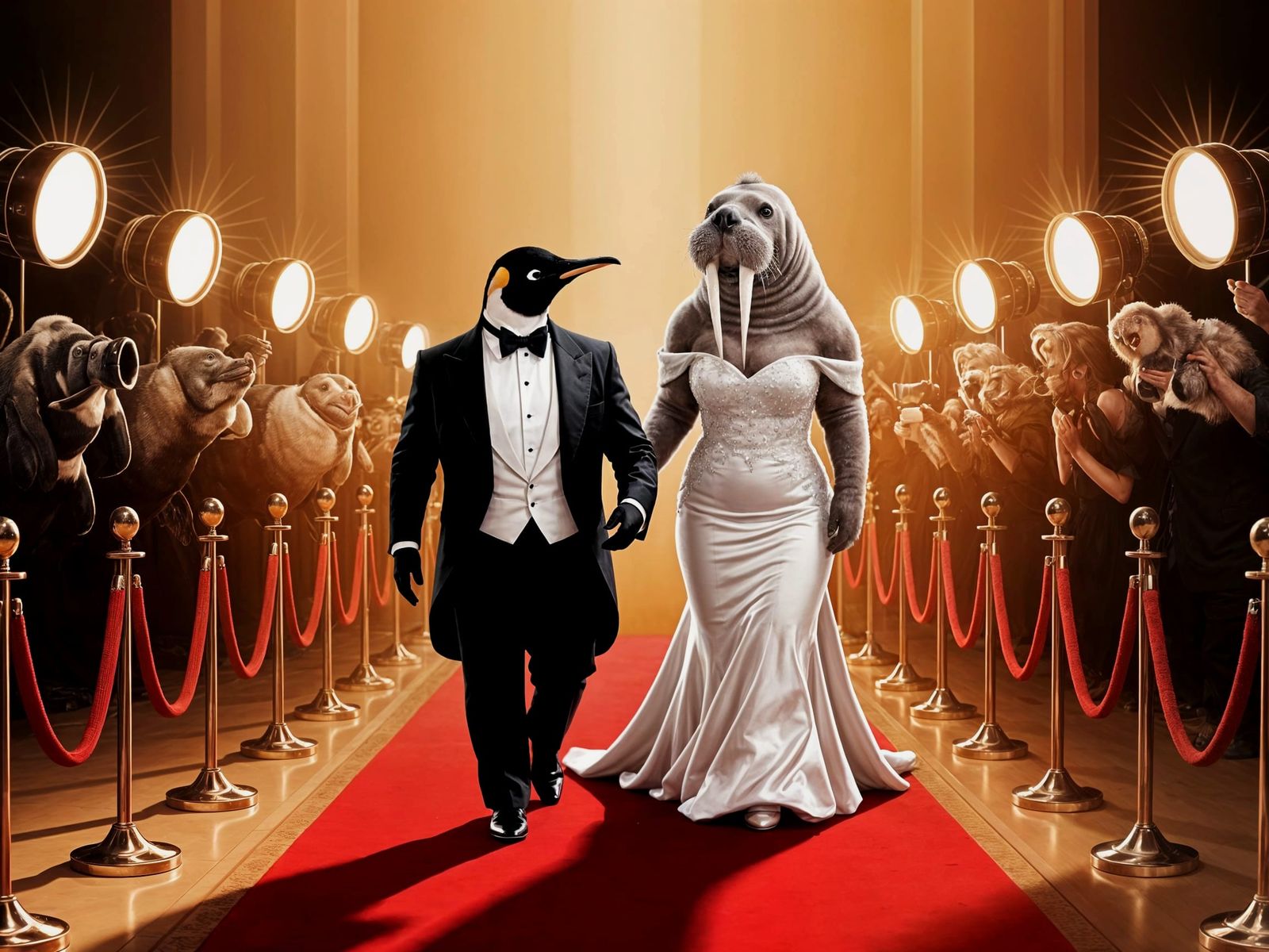 Dapper Penguin and Regal Walrus Steal the Red Carpet in Eleg...