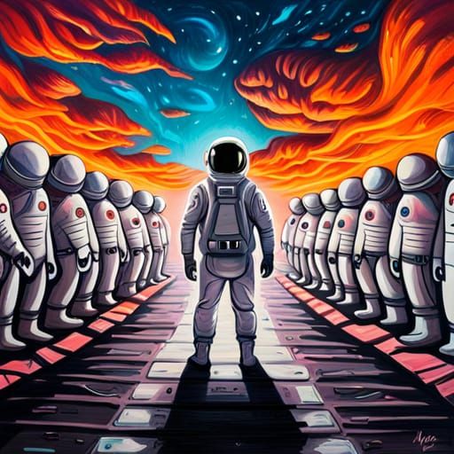 Astronaut's Greeting: Cat Humanoid Aliens in Graffiti Art