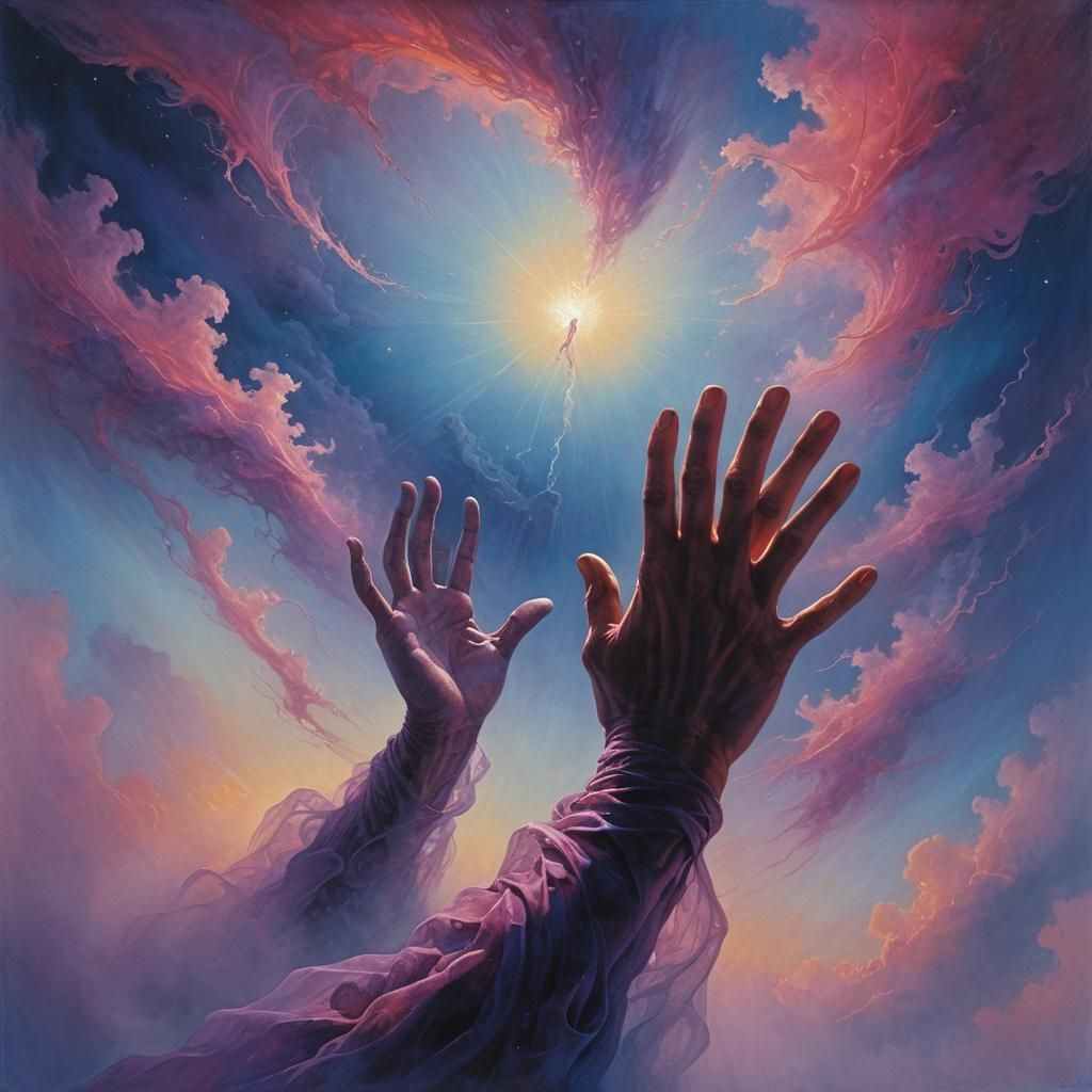 Surreal Levitation: Dreamscape Portrait in Ethereal Light