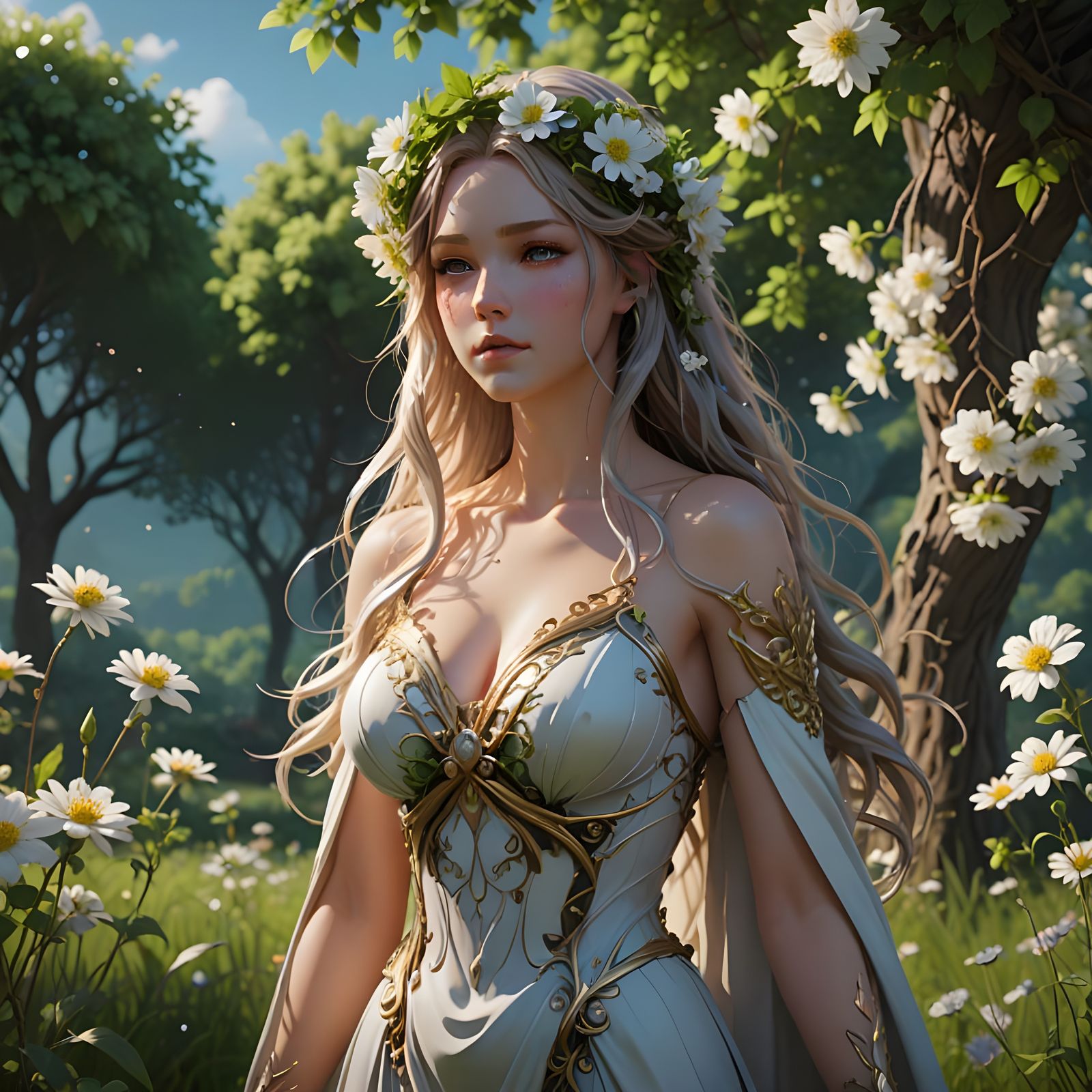 Surreal Spring Goddess Unveiled in Vibrant Bloom