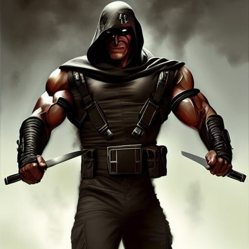 Menacing Camo Warrior in Hyperdetailed Digital Art